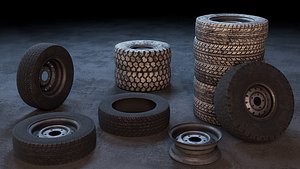 3D Dirty  Painted Tires