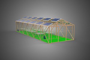 SOLAR POWER HYDROPONIC AEROPONIC GREENHOUSE HOTHOUSE FARM GARDEN 3D