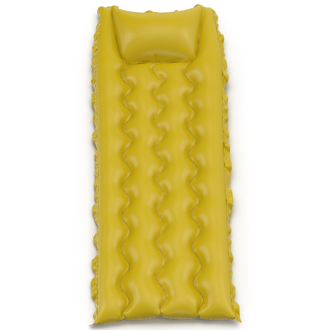 Inflatable Air Mattress 2 Yellow 3D Model 3D model preview