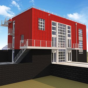 industrial house 3D model