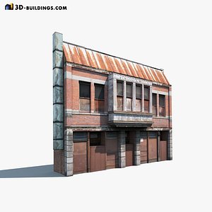 3d model derelict building exterior