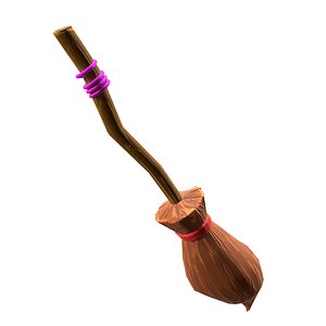 Low-poly of Stylized WitchBroom Low-poly 3D model