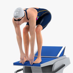 3D animations female swimmer swimming model