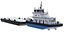 3D Pushboat with Barges Set model