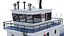 3D Pushboat with Barges Set model