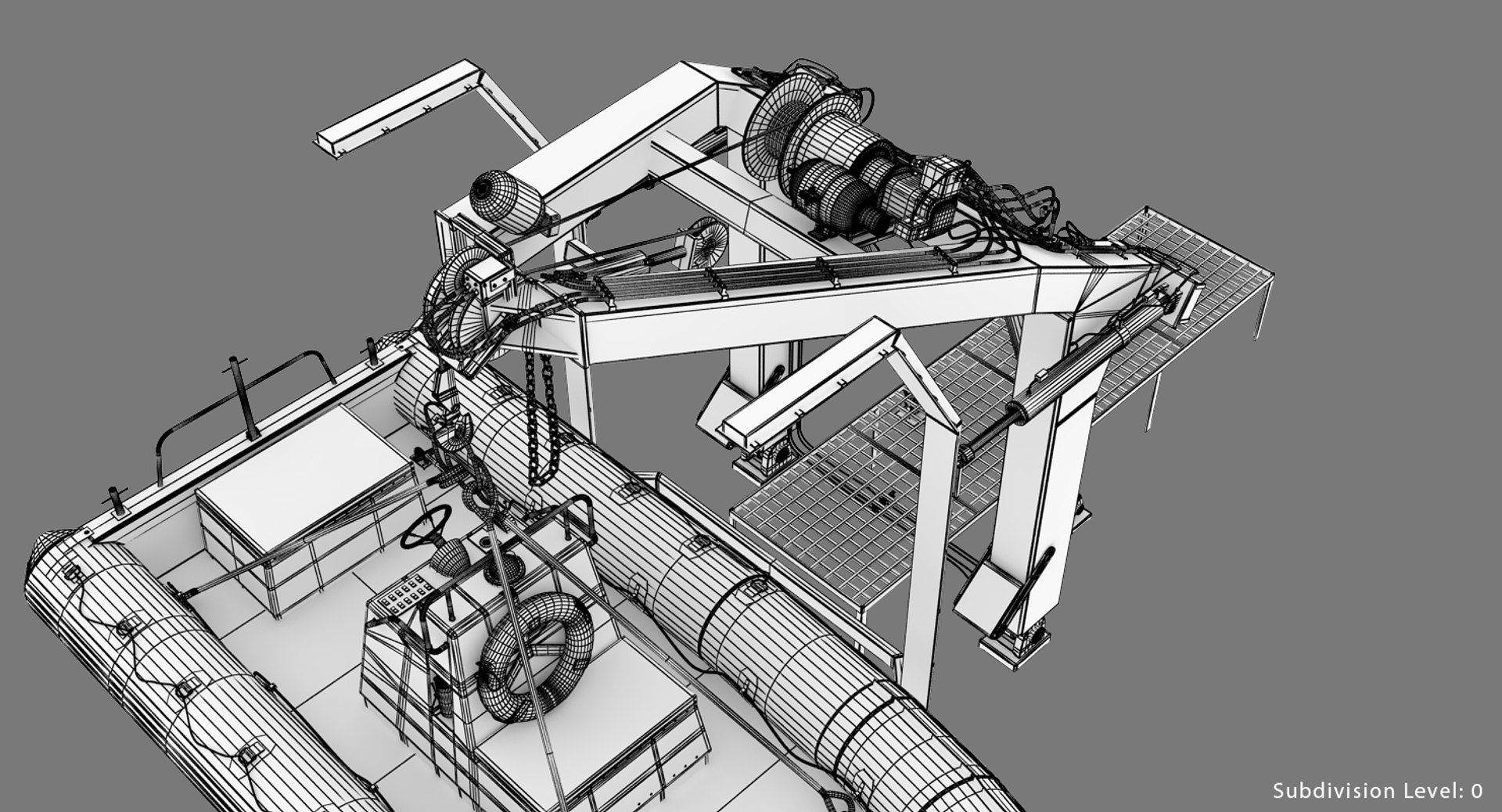 Navy Rhib Crane 3d Max