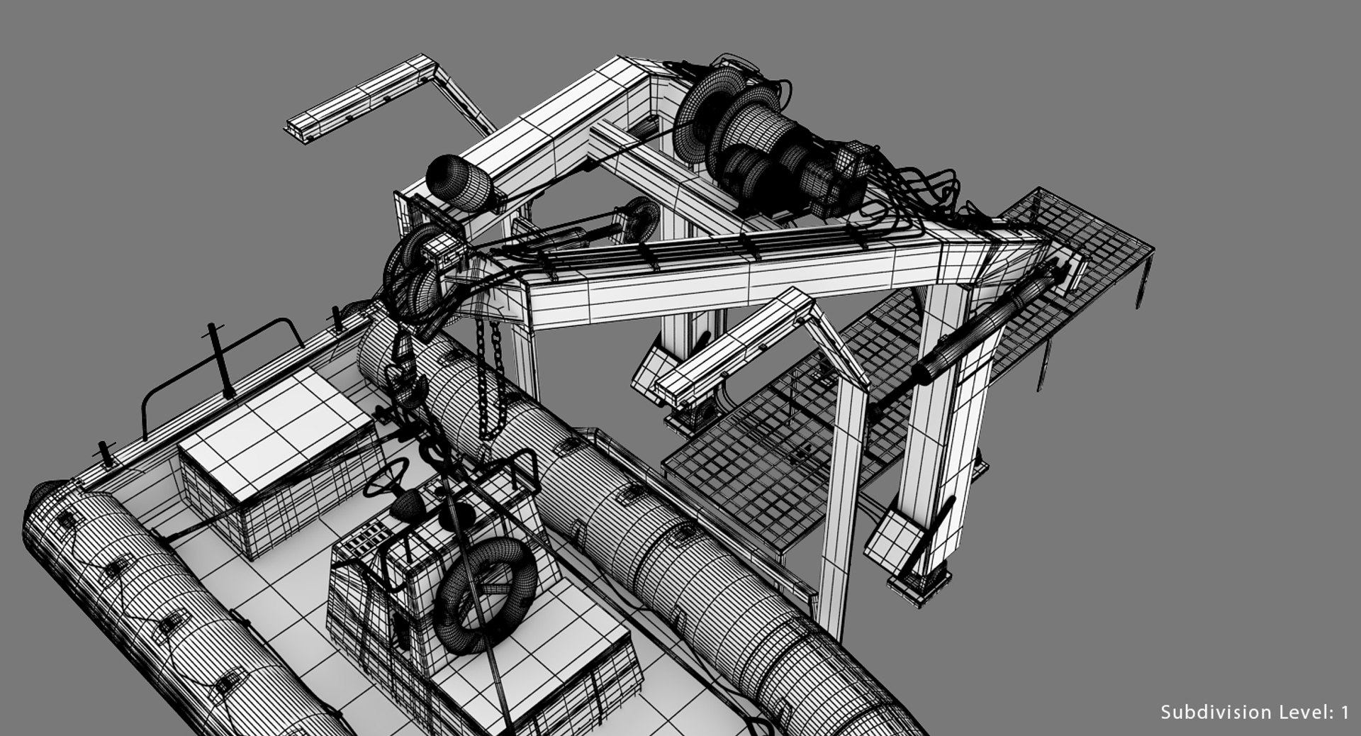 Navy Rhib Crane 3d Max