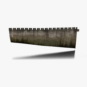 Carcassonne medieval city 2010 - wall between Berard tower and Benazet tower 3D model