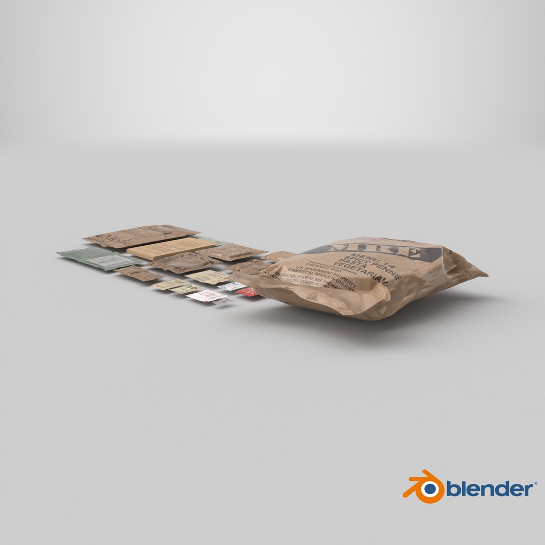 3D US Military MRE Ration Pack with Food model https://p.turbosquid.com/ts-thumb/rF/BE7dU3/bp/stemcell_blender_cycles_render/png/1778166341/1920x1080/fit_q87/4c0112396f8d9c929ba42b0c12be2790ba96c3a8/stemcell_blender_cycles_render.jpg