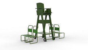 3D Tennis Umpire Chair 3D model model