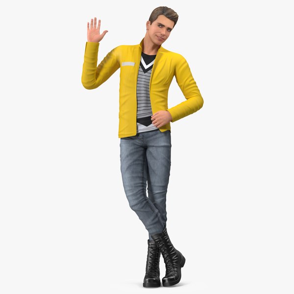 boy fashionable style rigged 3D model