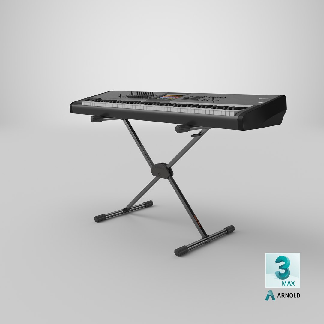 3D synth keyboard stand TurboSquid 1495520