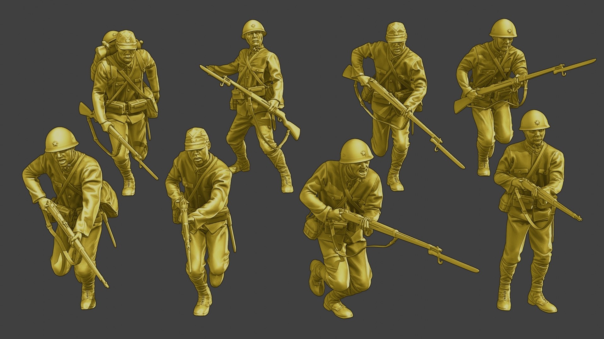 3D Japanese Soldiers Ww2 J2 Pack1 Model - TurboSquid 1926873