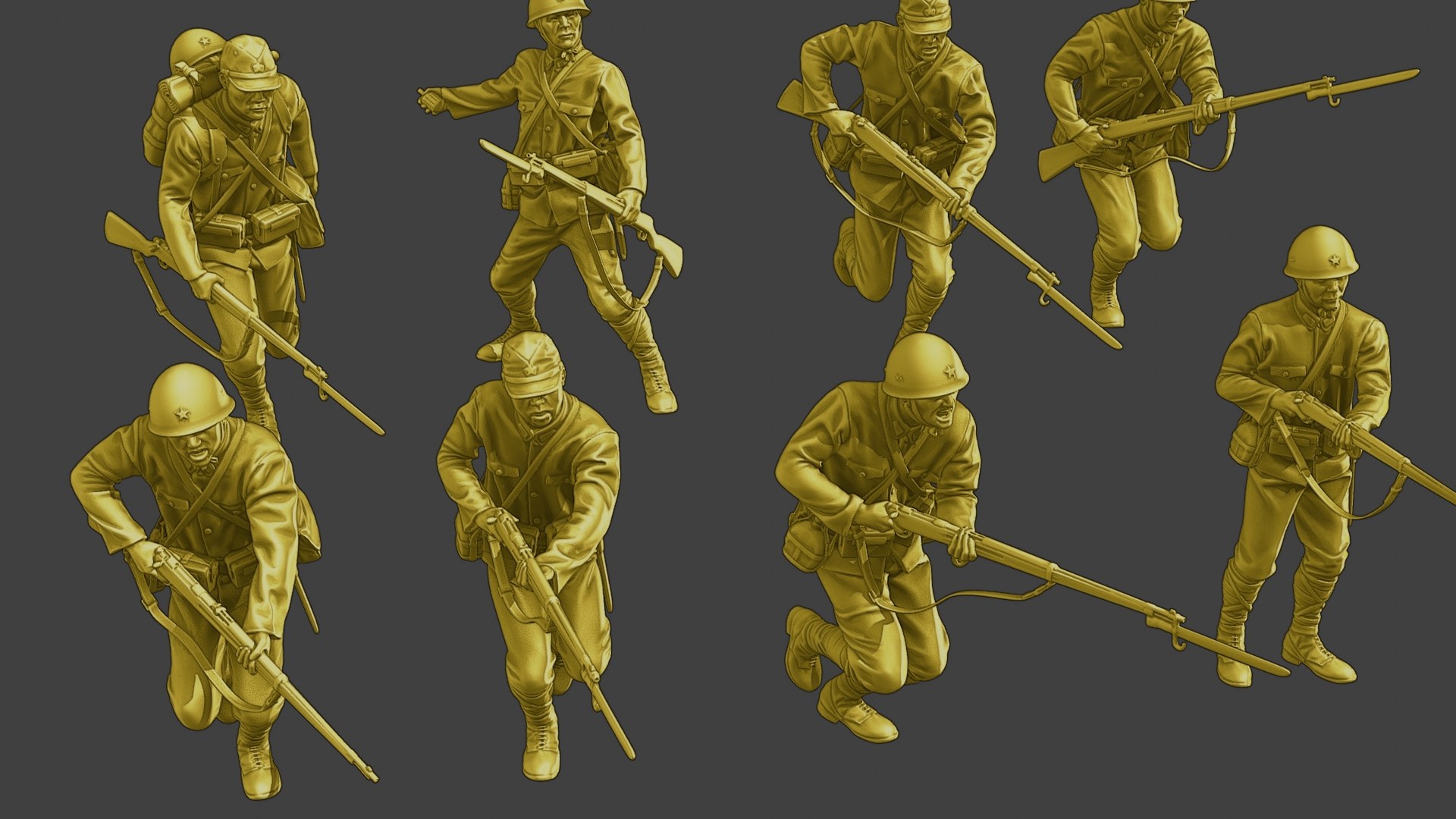 3D Japanese Soldiers Ww2 J2 Pack1 Model - TurboSquid 1926873