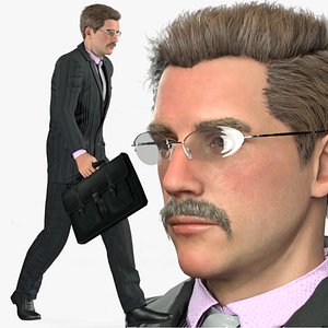3D Realistic Rigged Professional Business Man Character 3D Model model