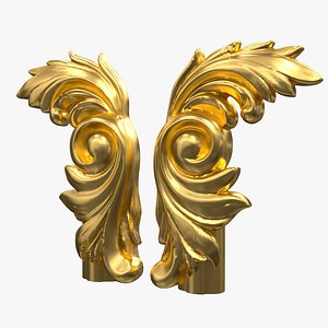 Plaster Decorative Bow DS466 model