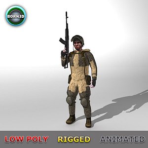 3d soldier ready