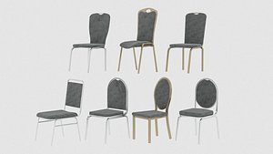 Hotel Ballroom Chair Collection 3D model