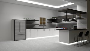 kitchen sketchup rendered 3D model