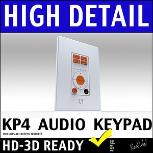 3d model of russound kp4 home wall mount