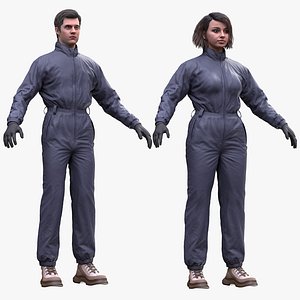 3D Man  and Woman in Jumpsuit 1 model