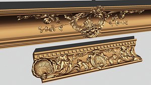 Cornice italian greek classical architecture 3D