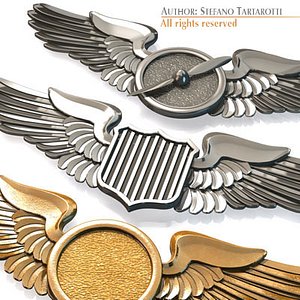 aviation wings badges 3ds