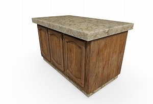3D kitchen island model