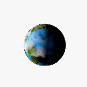 3D model Earth planet cartoon