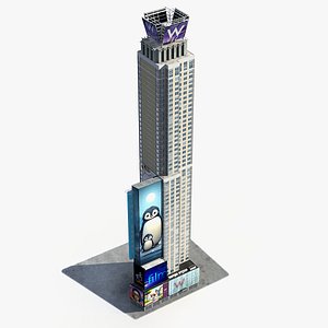 W Times Square Building Low Poly