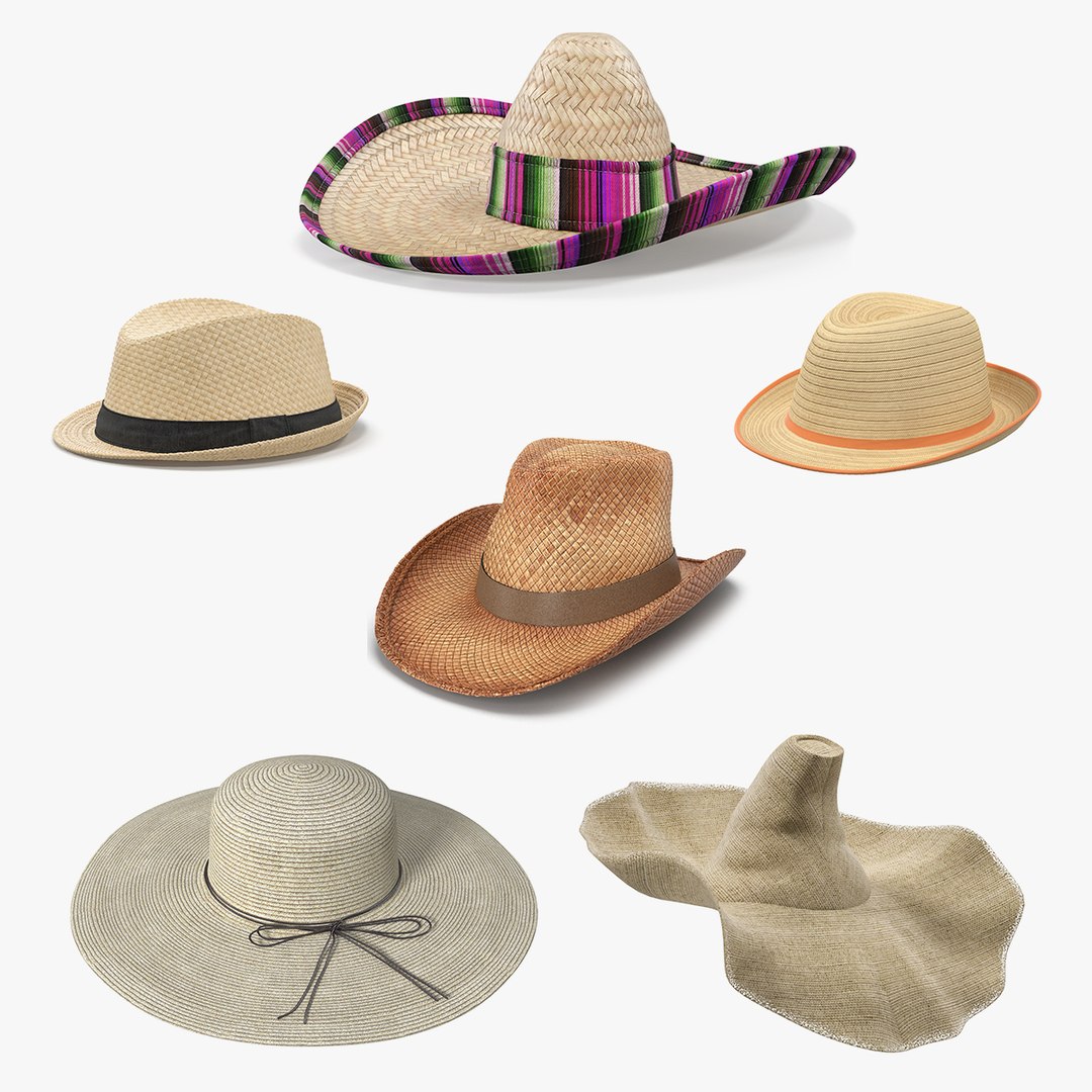 Straw Hats Collection 3 3D model preview