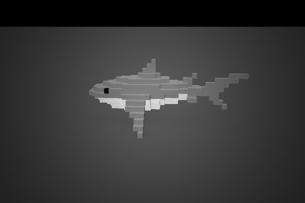 3D voxel shark low-poly - TurboSquid 1239160