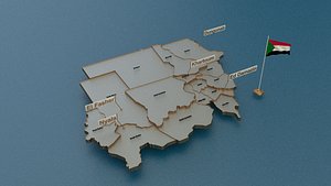 Sudan detailed Map with Animated Flag