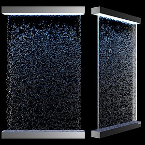 3D Illuminated glass waterfall model