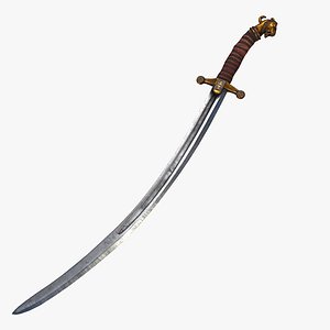 3D model Fantasy Sword RPG Avarian Sabre Blade Curved Sword Khopesh Saber Sickle