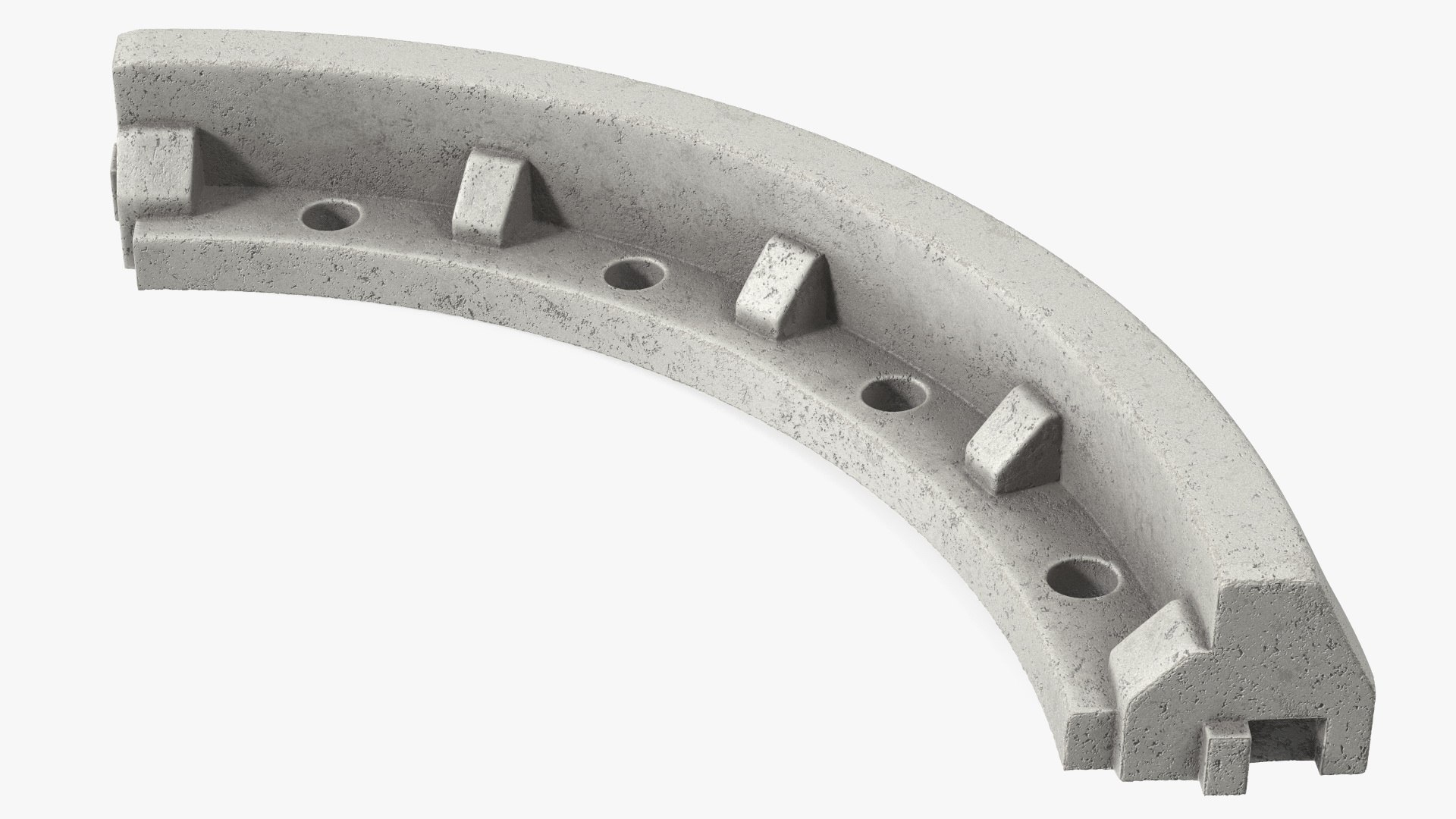Concrete Curb Rounded Section 3D model preview