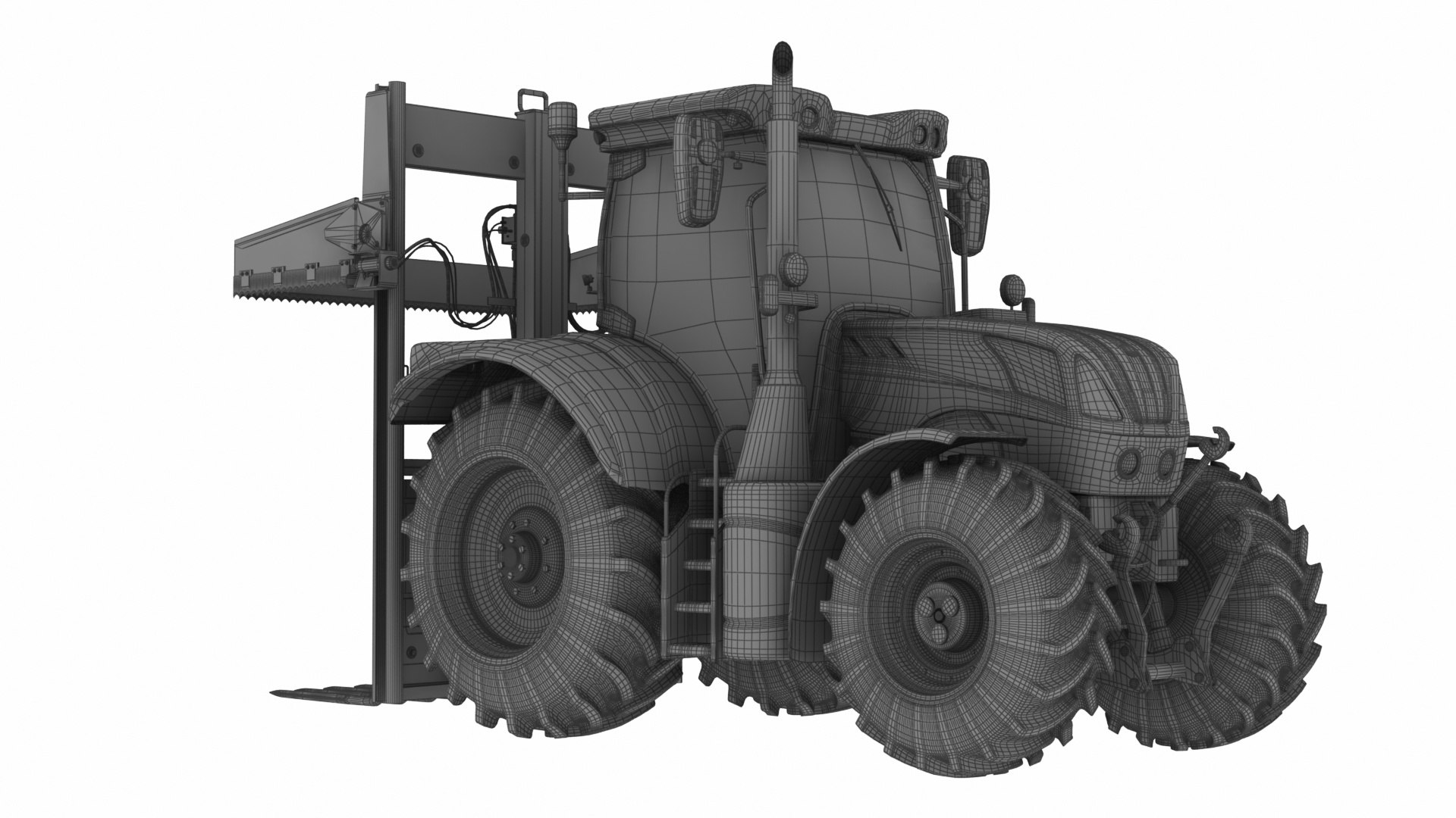 Tractor With Silage Cutter Model - TurboSquid 2018389