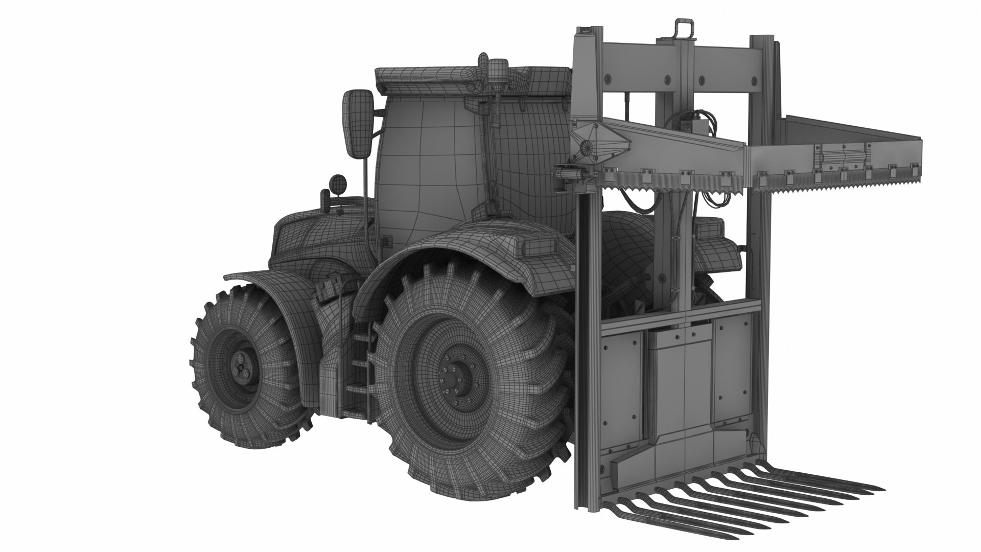 Tractor With Silage Cutter Model - TurboSquid 2018389