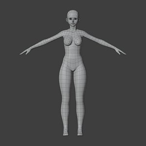 Stylized Humanoid Base Mesh - Female