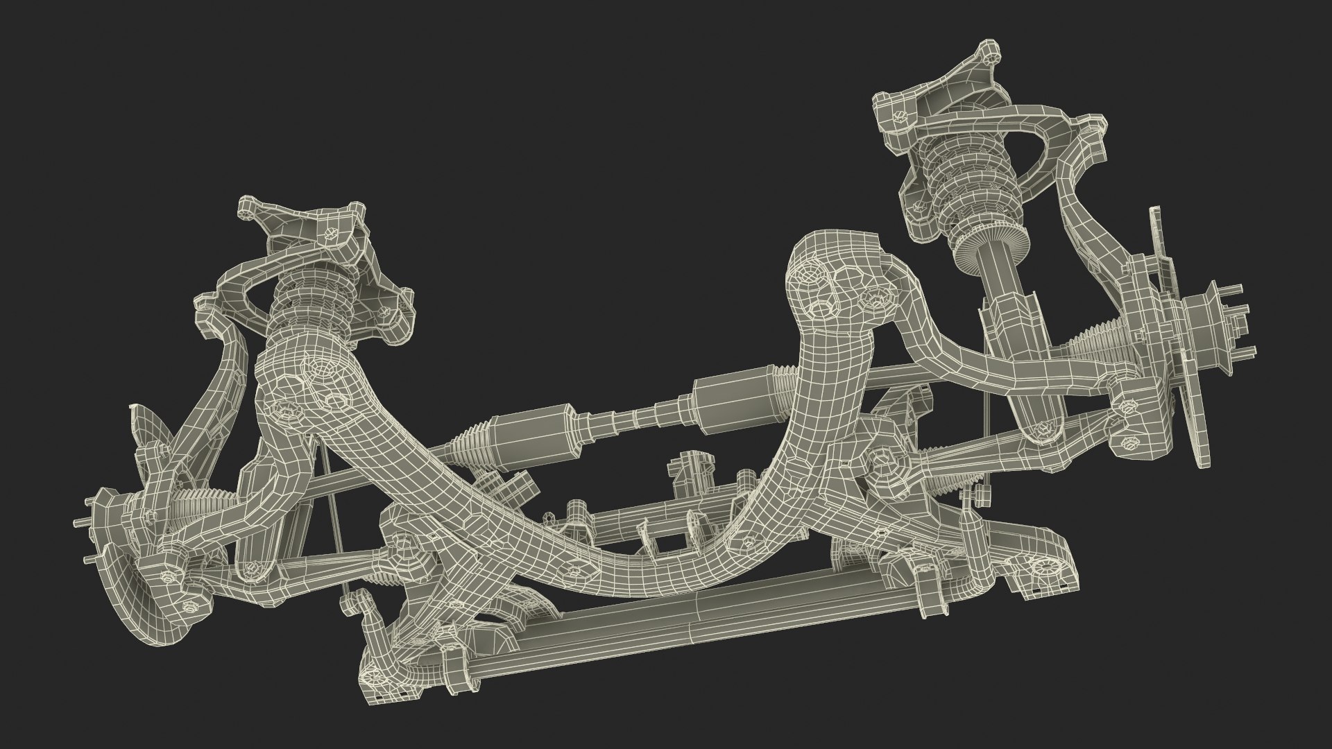 MacPherson Front Suspension Assembly With Rack-and-Pinion Steering 3D ...