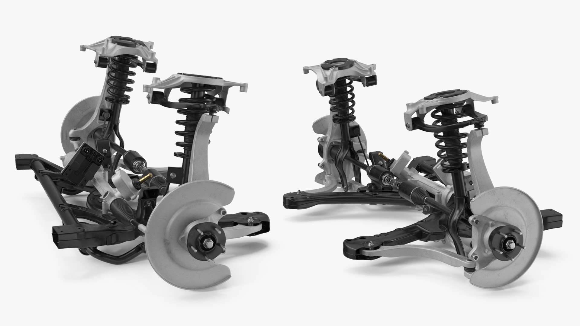 MacPherson Front Suspension Assembly With Rack-and-Pinion Steering 3D ...