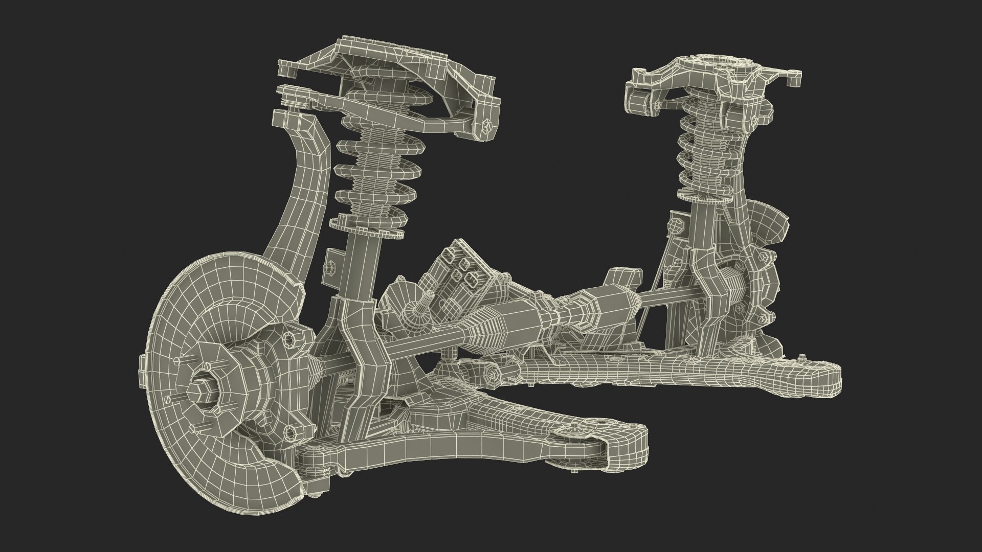 MacPherson Front Suspension Assembly With Rack-and-Pinion Steering 3D ...