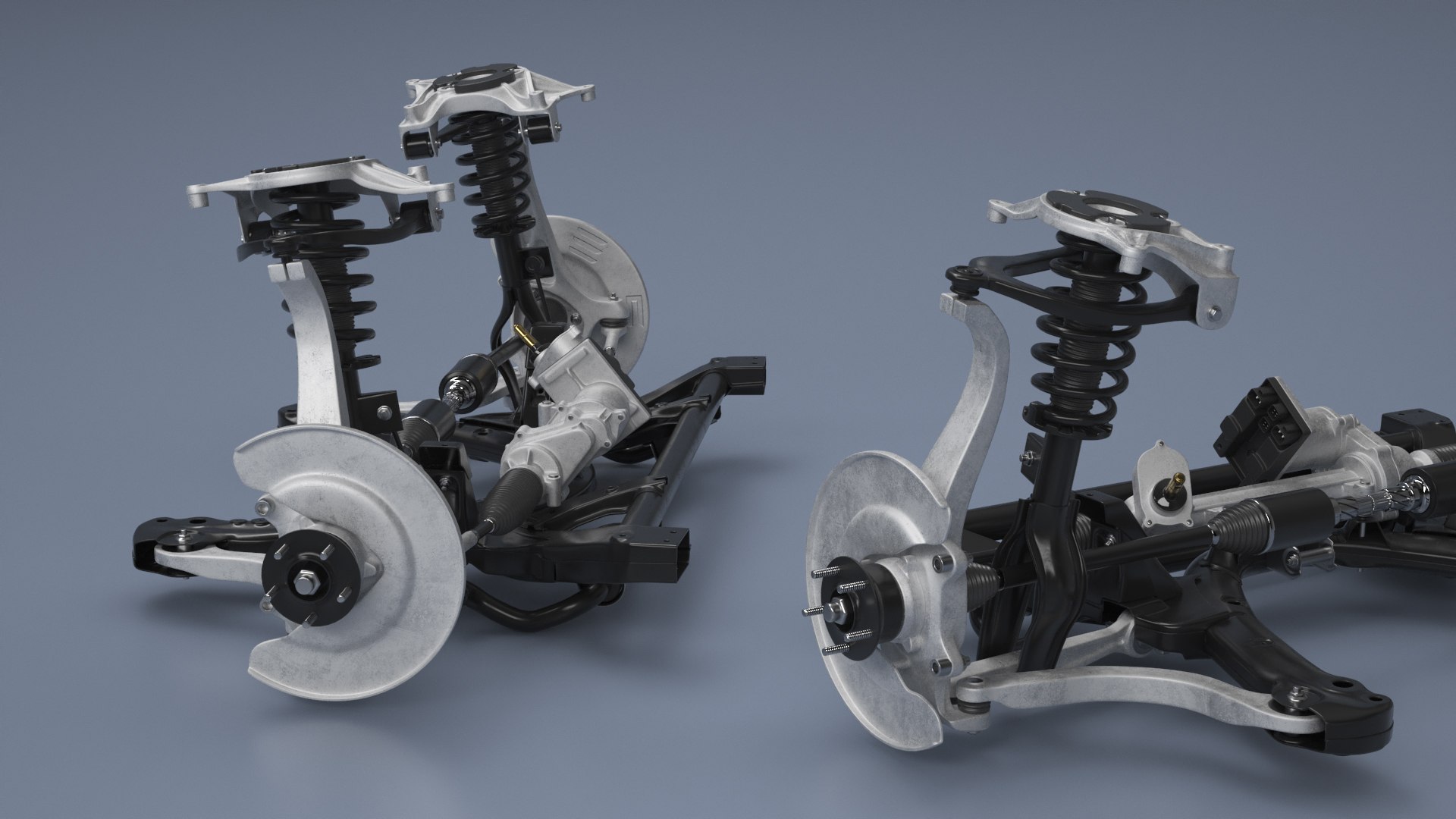 MacPherson Front Suspension Assembly With Rack-and-Pinion Steering 3D ...
