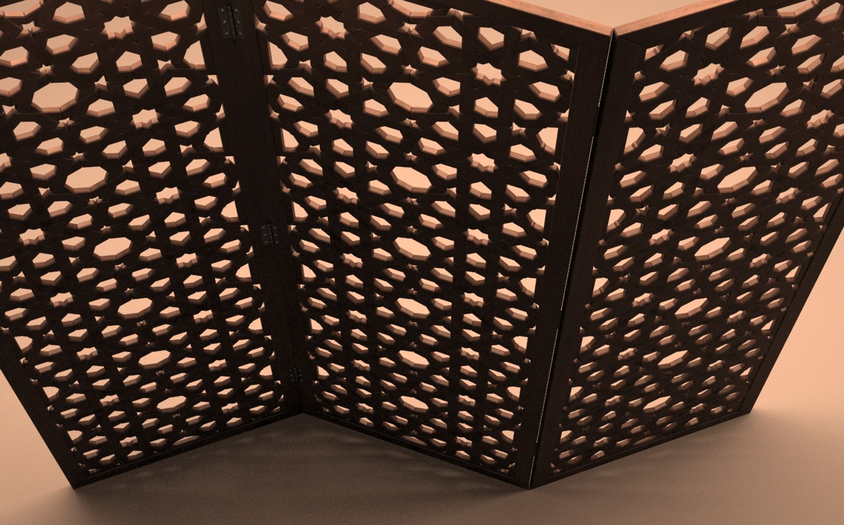 Arabesque Fold Lattice Screen 3d Max