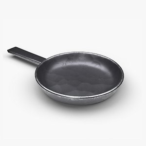 3D model Frying pan old iron game-ready model