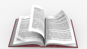 3D model Military Red Cover Book Rigged and Animated
