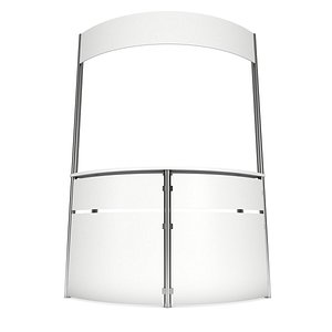 Stall or Kiosk Modern Reception Desk. Trade show booth white and blank.