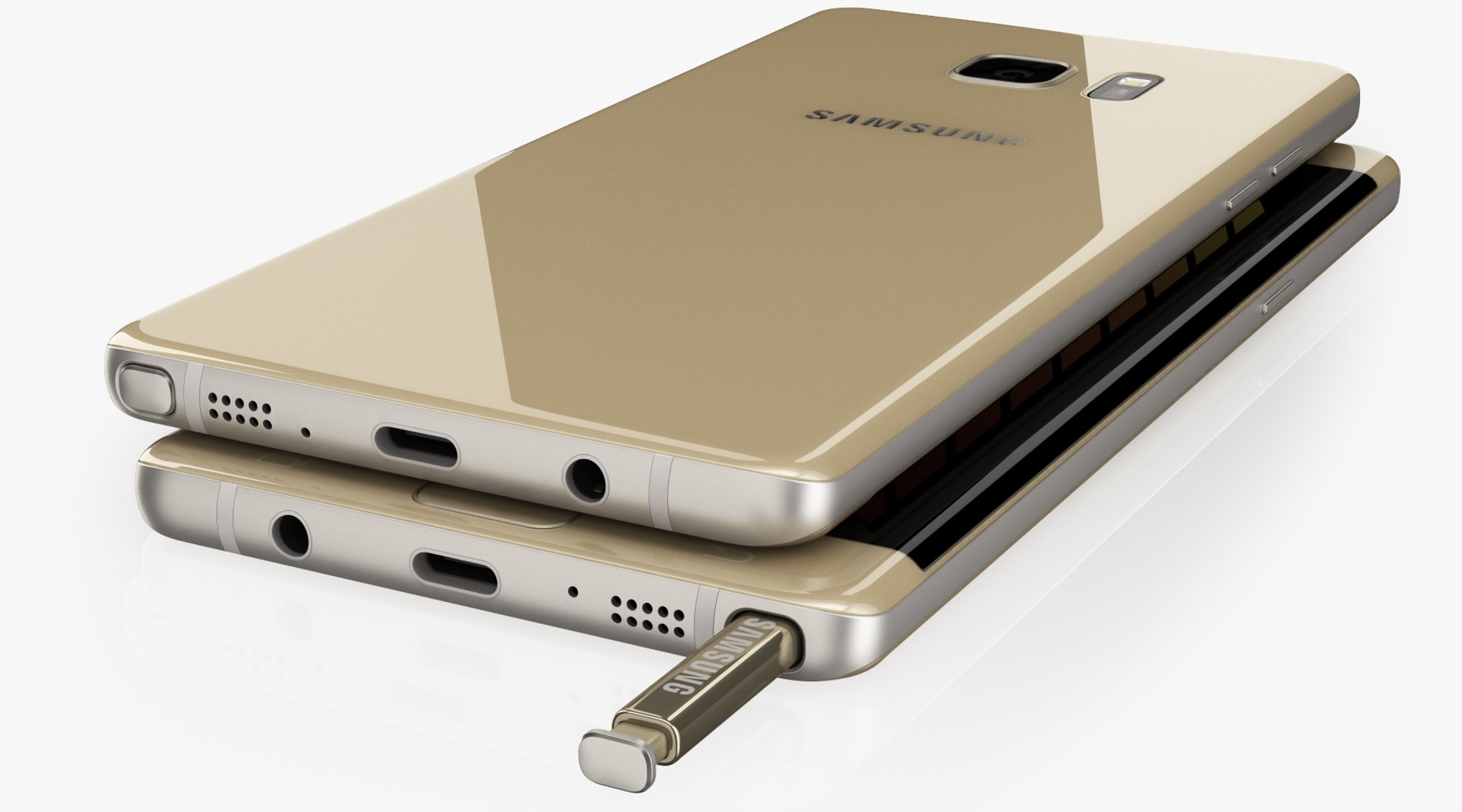 3d samsung galaxy note7 gold