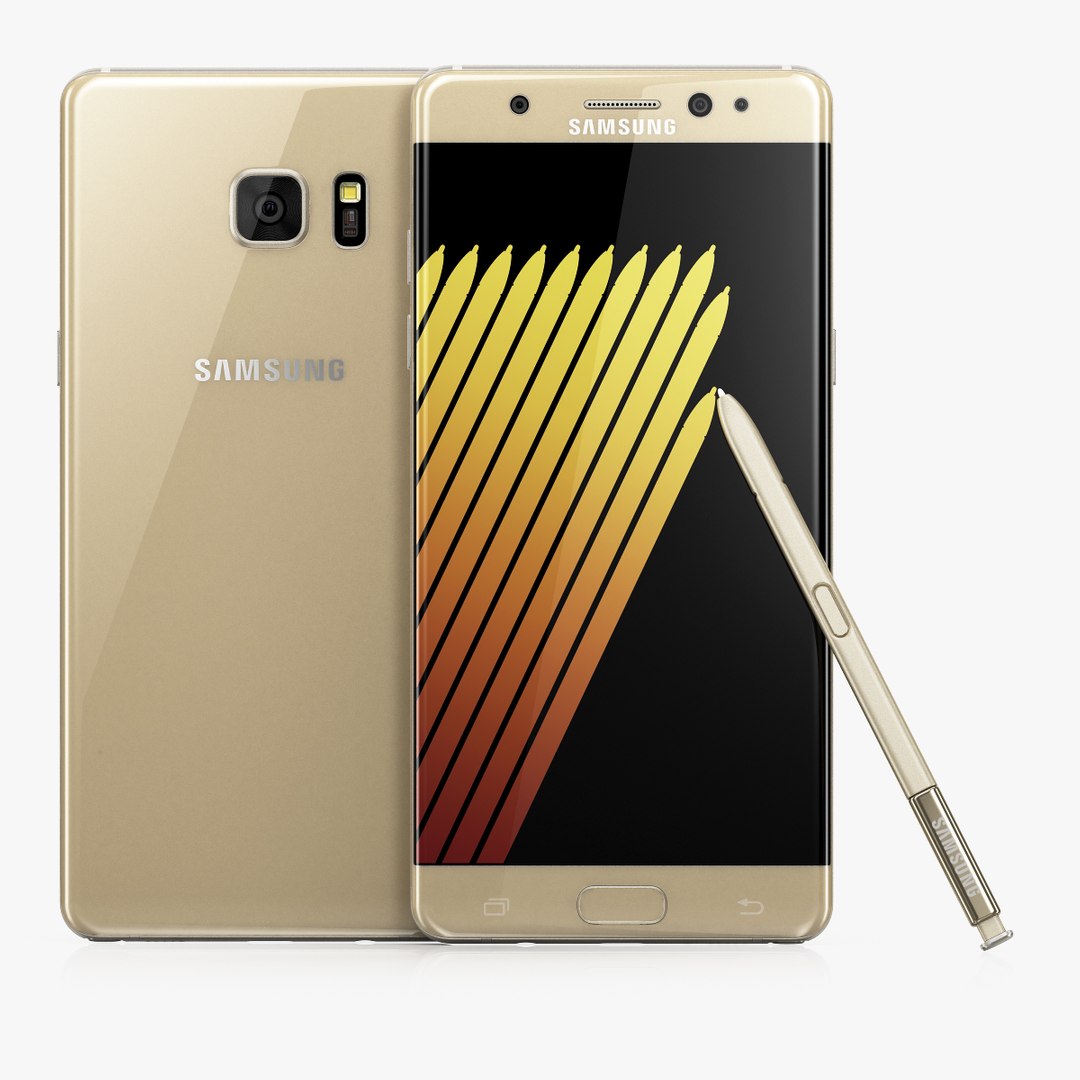 3d samsung galaxy note7 gold
