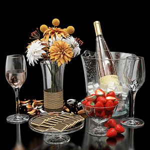 3D rose wine model